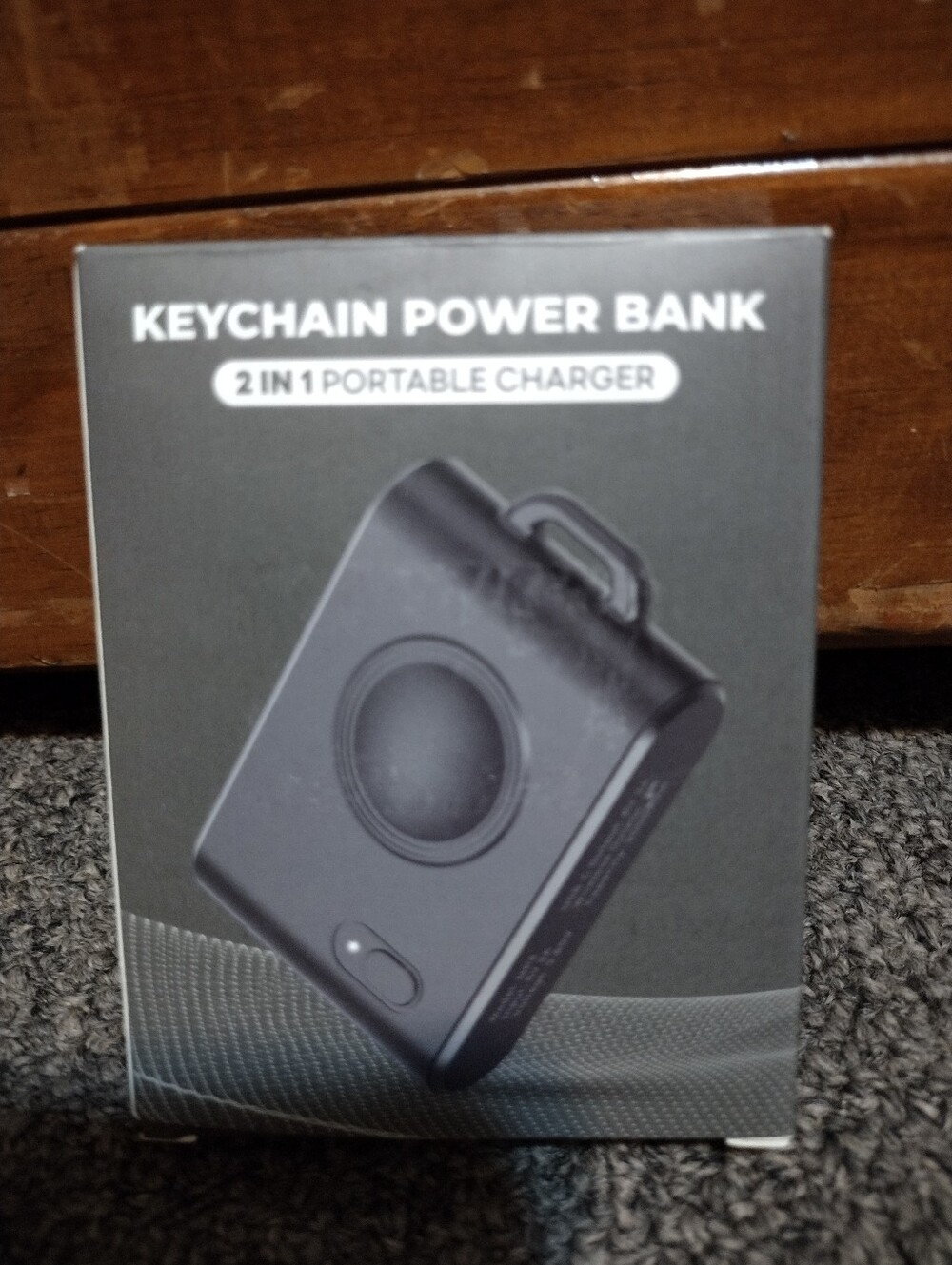 Keychain Power Bank 2-in-1 Portable Charger - Black